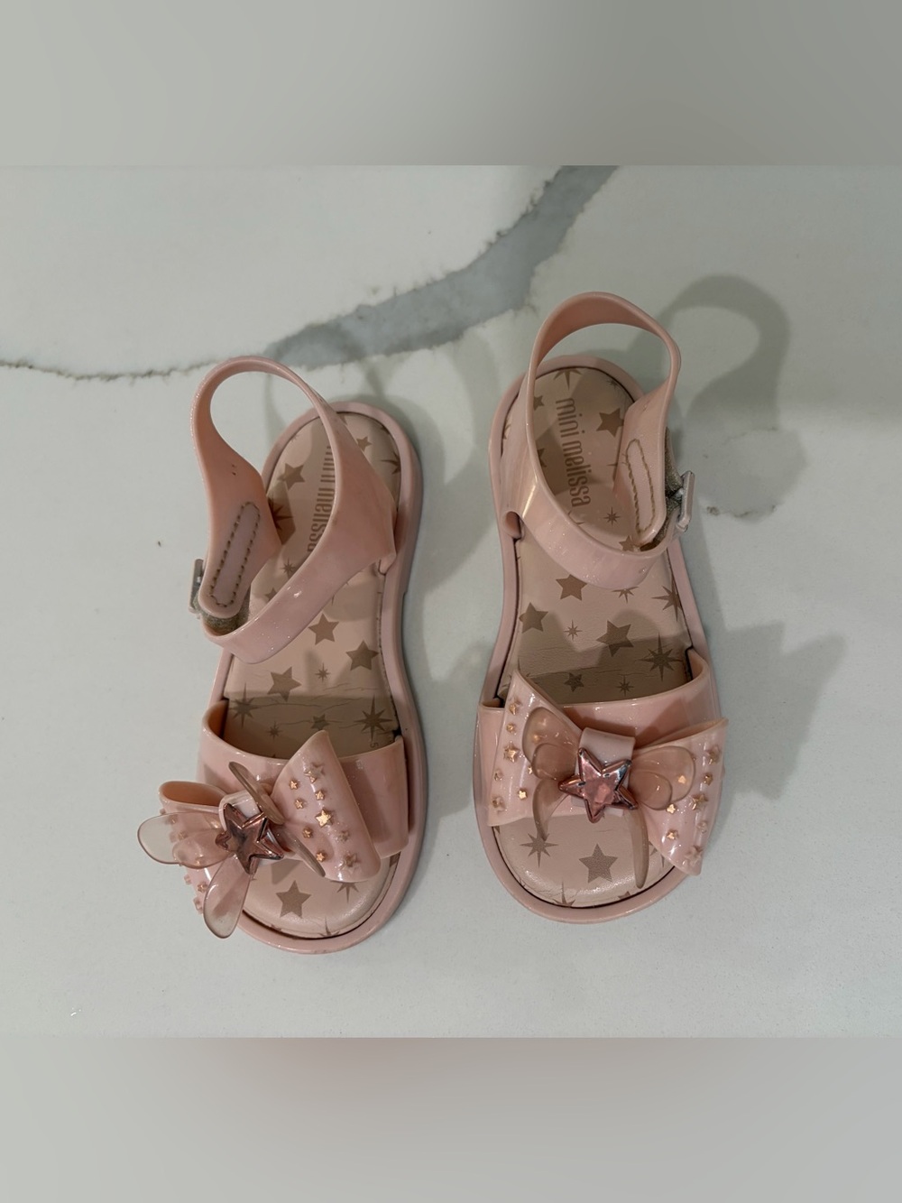 Mini Melissa Tan Star Bow Kids Sandals